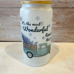 Winter frosted 12 oz tumbler